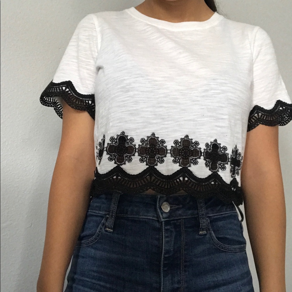 Topshop petite embroidered shirt